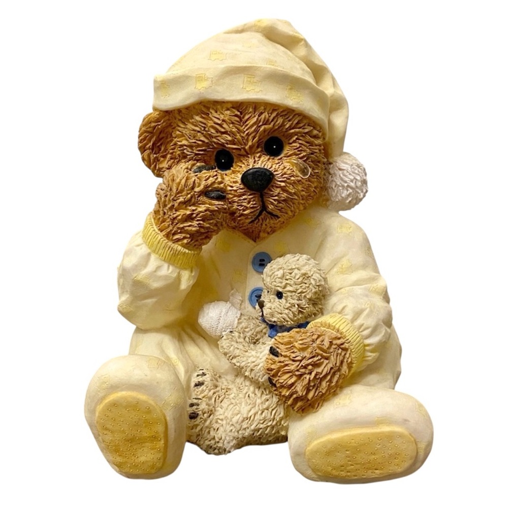 Vintage 10” Young’s Get Well Bear Collectible Figurine holding small bear